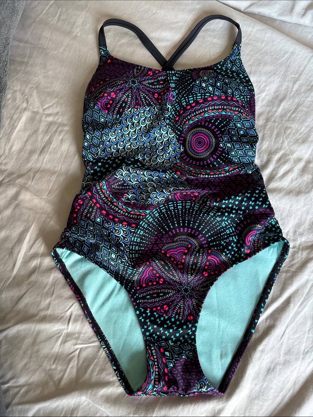Decathlon Teal & Purple One-Piece Swimsuit